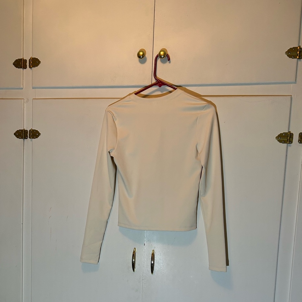 90 Degree By Reflex Cream Button Down Shirt - Picture 3 of 6